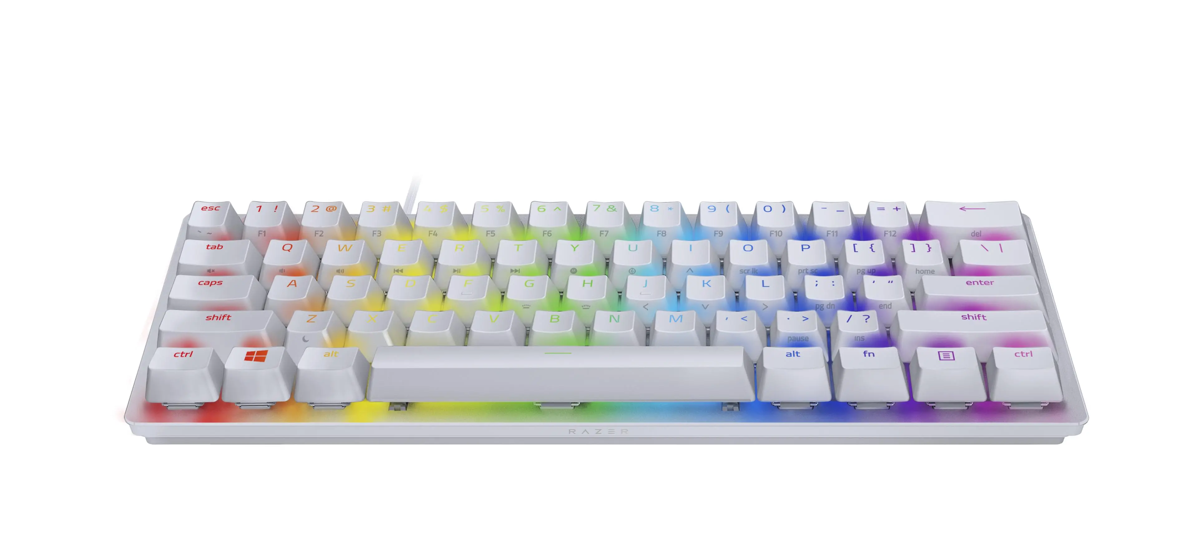 Klawiatura mechaniczna Razer Huntsman Mini Clicky Red Linear Optical Switch Red mercury Biały
