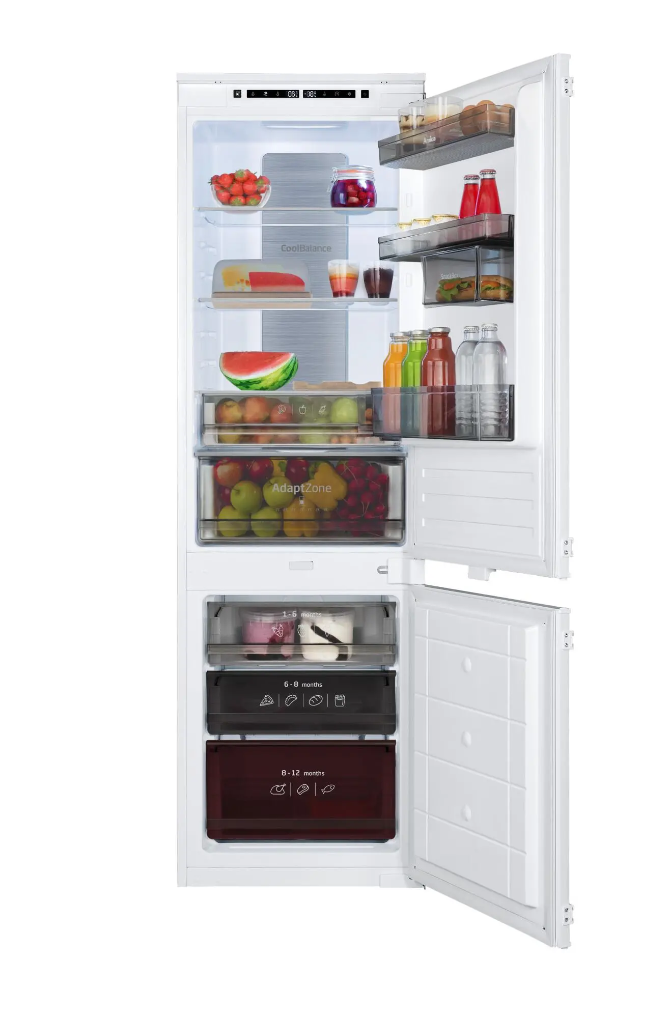 Lodówka Amica BK3295.4DFVCOMAA Pełny No Frost 176,9cm Szuflada z kontrolą wilgotności