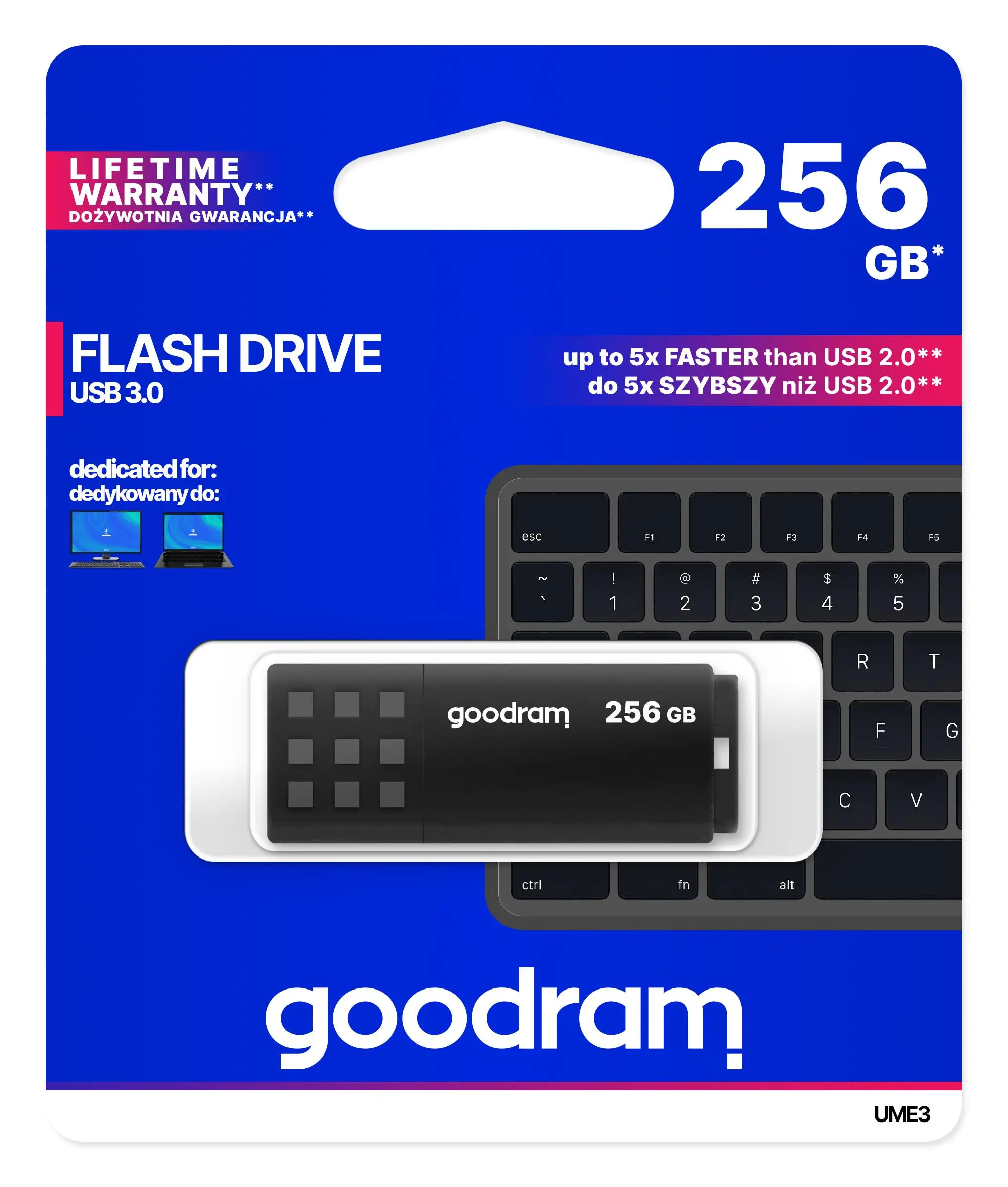 PenDrive GoodRam UME3 256GB USB 3.0 Czarny