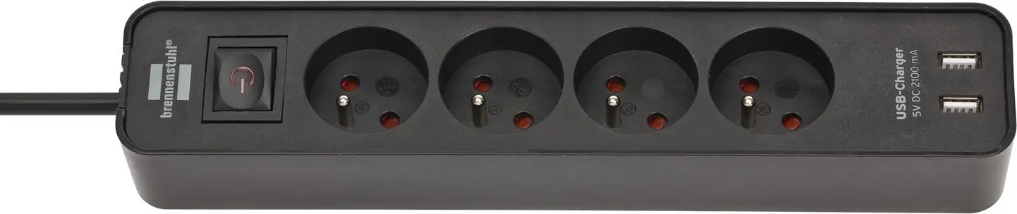 Listwa Brennenstuhl Ecolor 1153244006 4 gniazda 1,5m Czarny