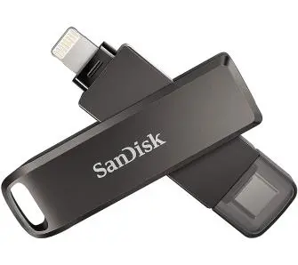 PenDrive SanDisk iXpand Luxe 256GB USB Typ C / Lightning Srebrno-czarny