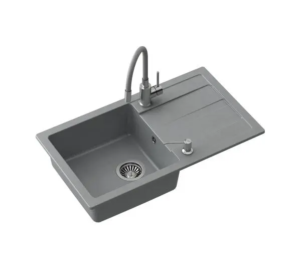 Кухонна мийка Quadron ZPM7744SZ3623500BL Pronto Max Szary + еластична батарея Szary