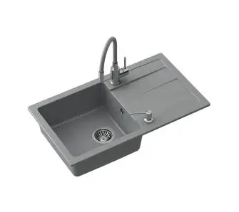 Кухонна мийка Quadron ZPM7744SZ3623500BL Pronto Max Szary + еластична батарея Szary