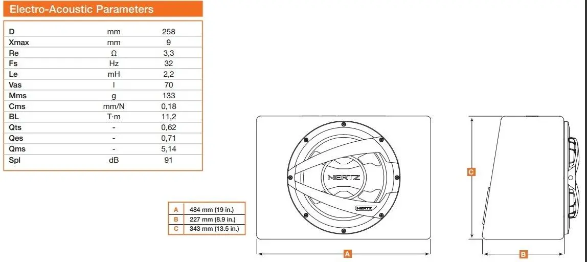 Subwoofer samochodowy Hertz DBX 30.3