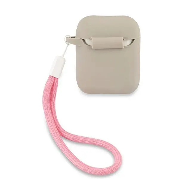 Etui na słuchawki Guess GUACA2LSVSGP Vintage AirPods Szary/Różowy