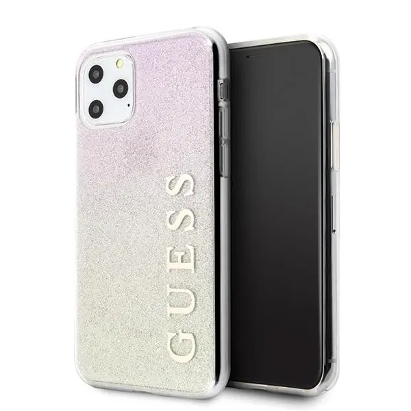 Etui Guess Glitter Gradient GUHCN65PCUGLGPI do iPhone 11 Pro Max Różowo-Złoty