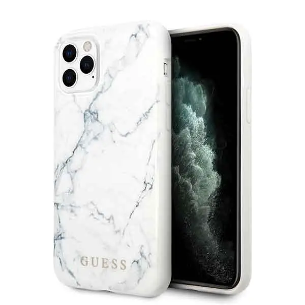 Etui Guess Marble GUHCN58PCUMAWH do iPhone 11 Pro Biały