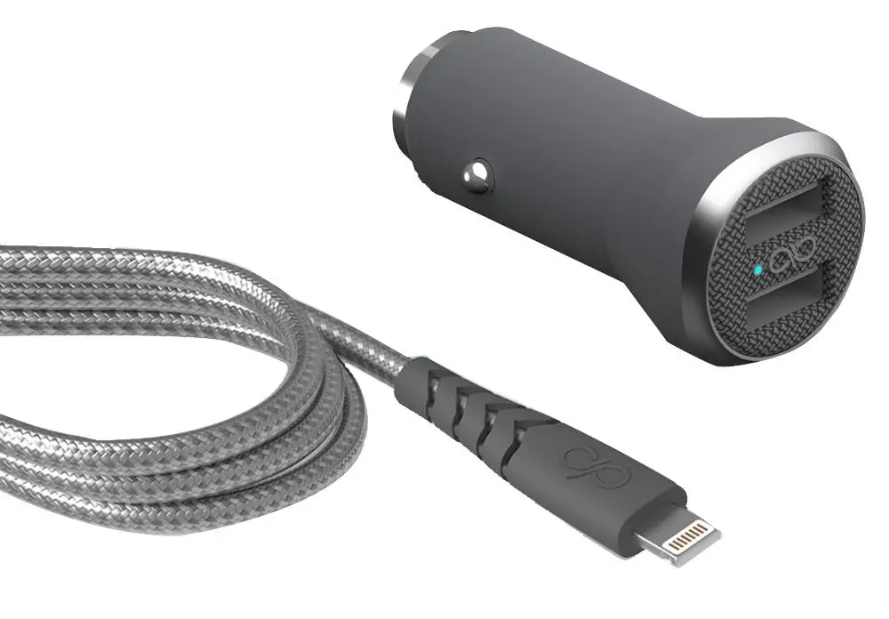 Ładowarka samochodowa Force Power FPCAC2PAMFI1M2G Fast & Smart 4,8A 2xUSB-A kabel 1,2m USB-A/Lightning Czarny