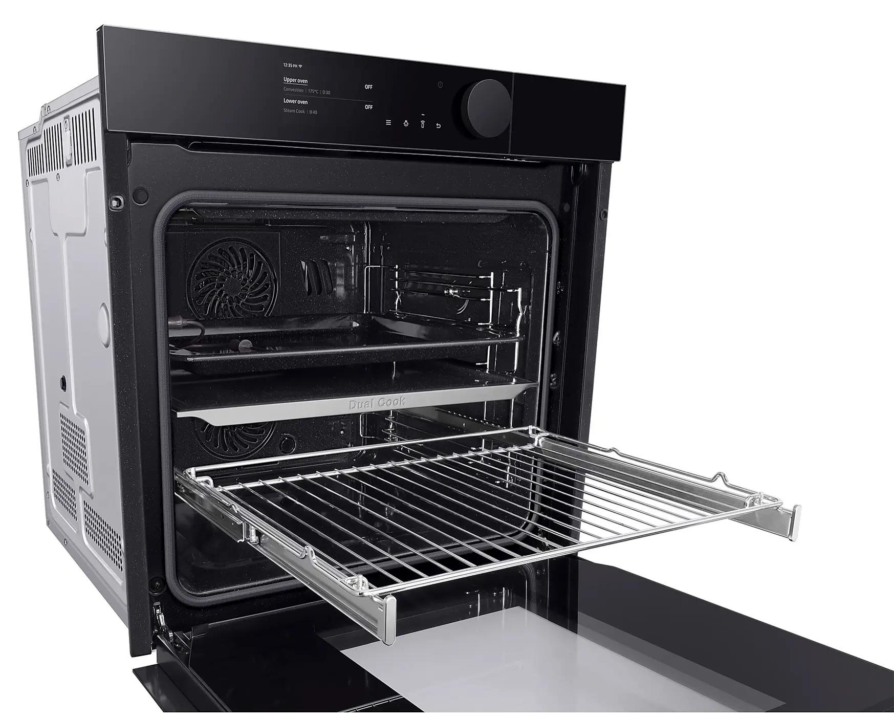 Piekarnik elektryczny parowy Samsung Infinite Line NV75T8979RK Dual Cook Termoobieg Termosonda Zdalne sterowanie Czarny