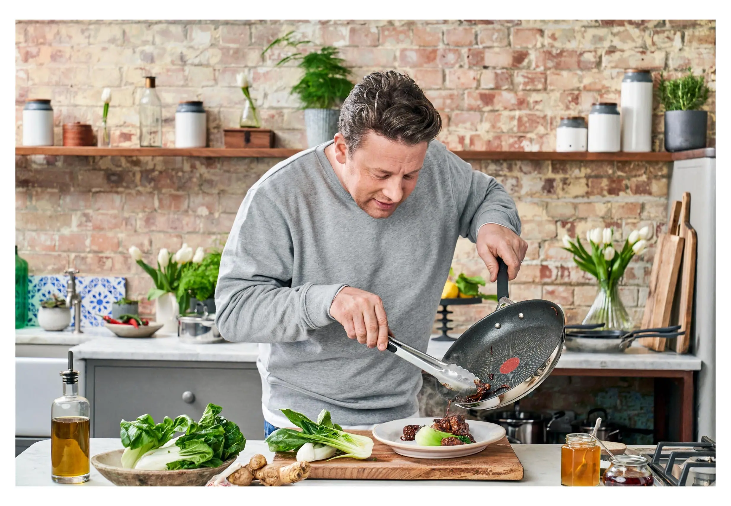 Patelnia Tefal Jamie Oliver Quick & Easy E3030674 Indukcja Tytanowa 28cm