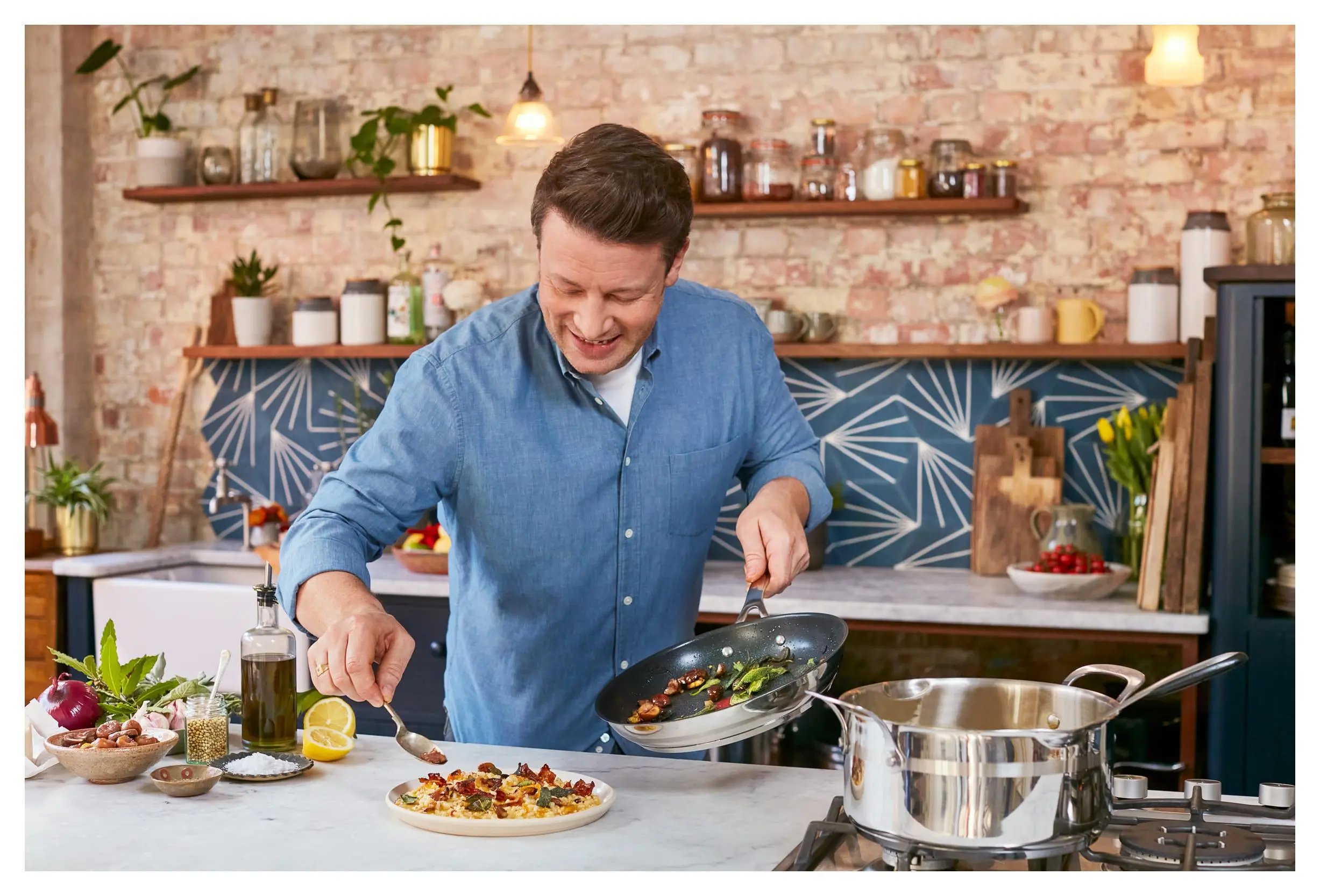 Zestaw garnków Tefal Jamie Oliver Cook' Smart Indukcja Stal nierdzewna 8 elementów