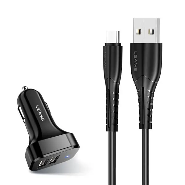 Ładowarka samochodowa USAMS King Tu C13 2x USB Czarny