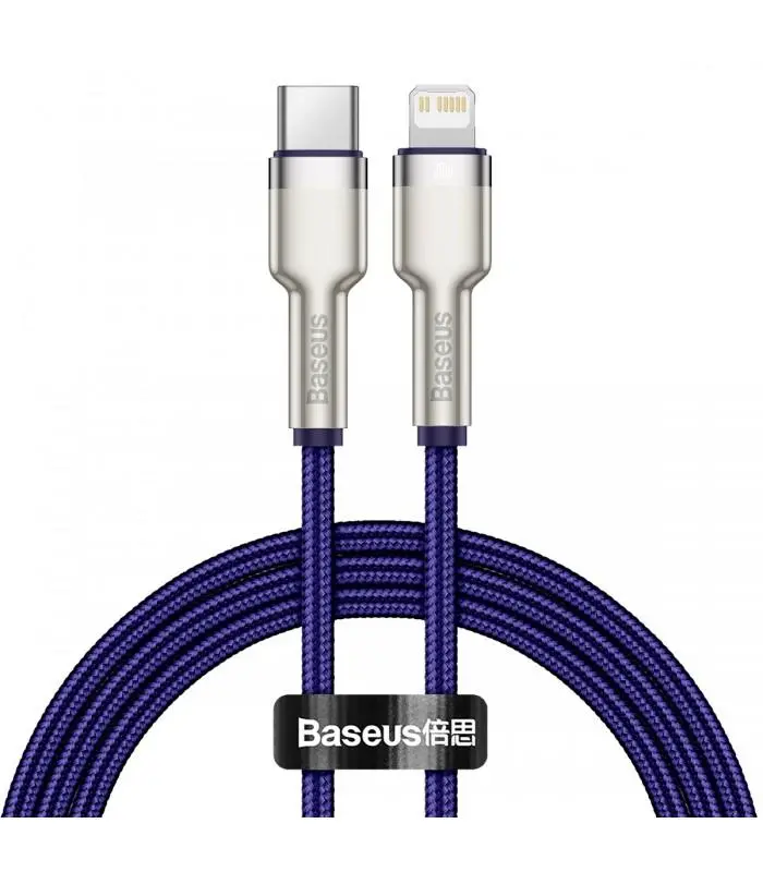Kabel Baseus Cafule metal USB-C do Lightning 20W 1m Niebieski