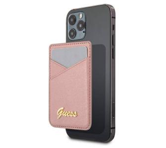 Etui Guess Wallet Card Slot GUWMSSASLPI MagSafe Saffiano do iPhone 12 Różowy