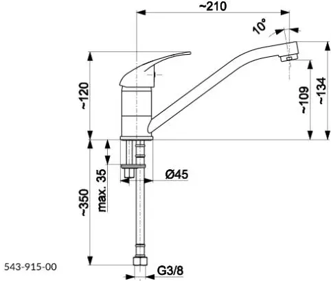 Bateria KFA Armatura Arura Jaspis 543-915-00 Chrom Mosiądz
