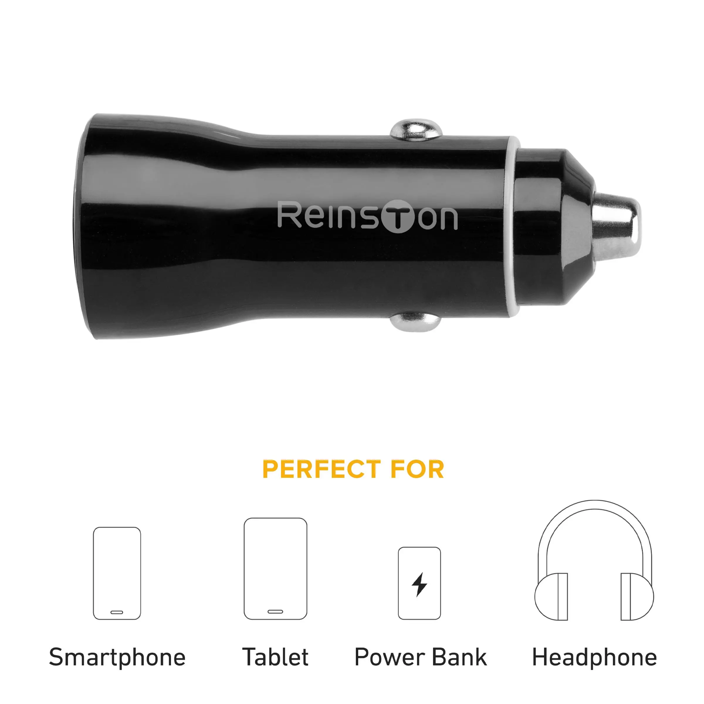 Ładowarka samochodowa Reinston ELSA14 USB-A i USB-C Power Delivery Czarny