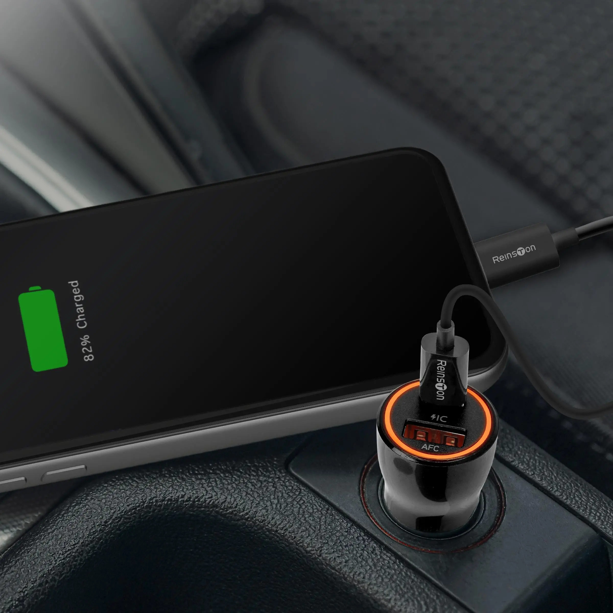 Ładowarka samochodowa Reinston ELSA14 USB-A i USB-C Power Delivery Czarny