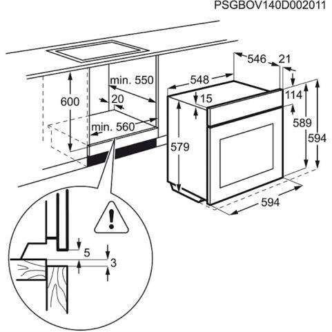 Piekarnik elektryczny Electrolux EOC45651OX - termoobieg - prowadnice teleskopowe