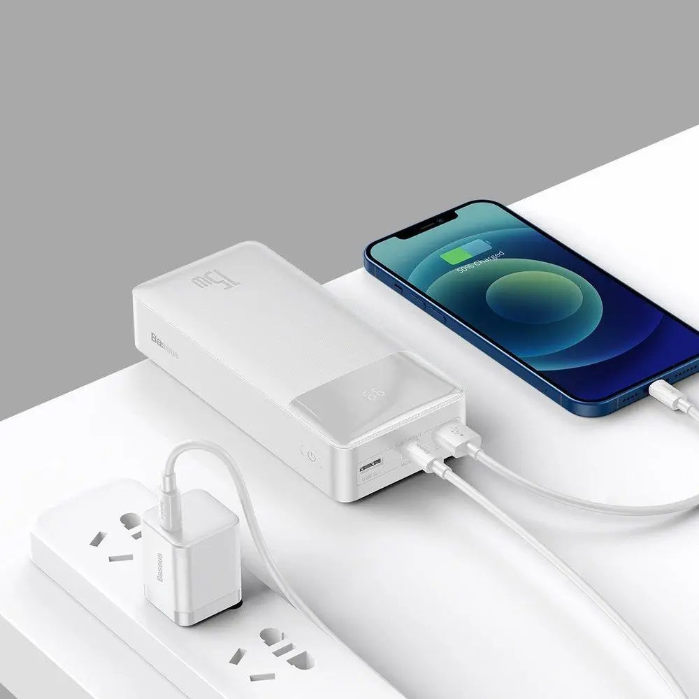Powerbank Baseus PPBD050202 Bipow 30000mAh 2xUSB USB-C 15W Biały