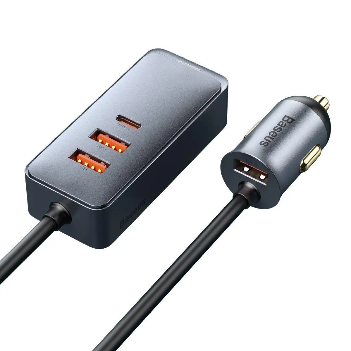 Ładowarka samochodowa Baseus CCBT-B0G Share Together 3x USB USB-C 120W Szary