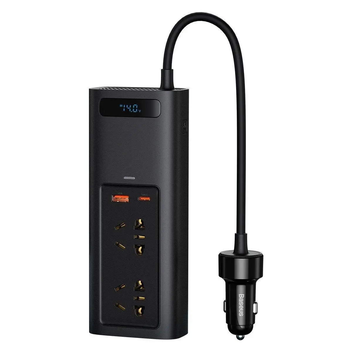 Przetwornica Baseus CRNBQ-A01 Inwerter samochodowy 12V na 220V 150W,, USB-A USB-C PD QC3.0