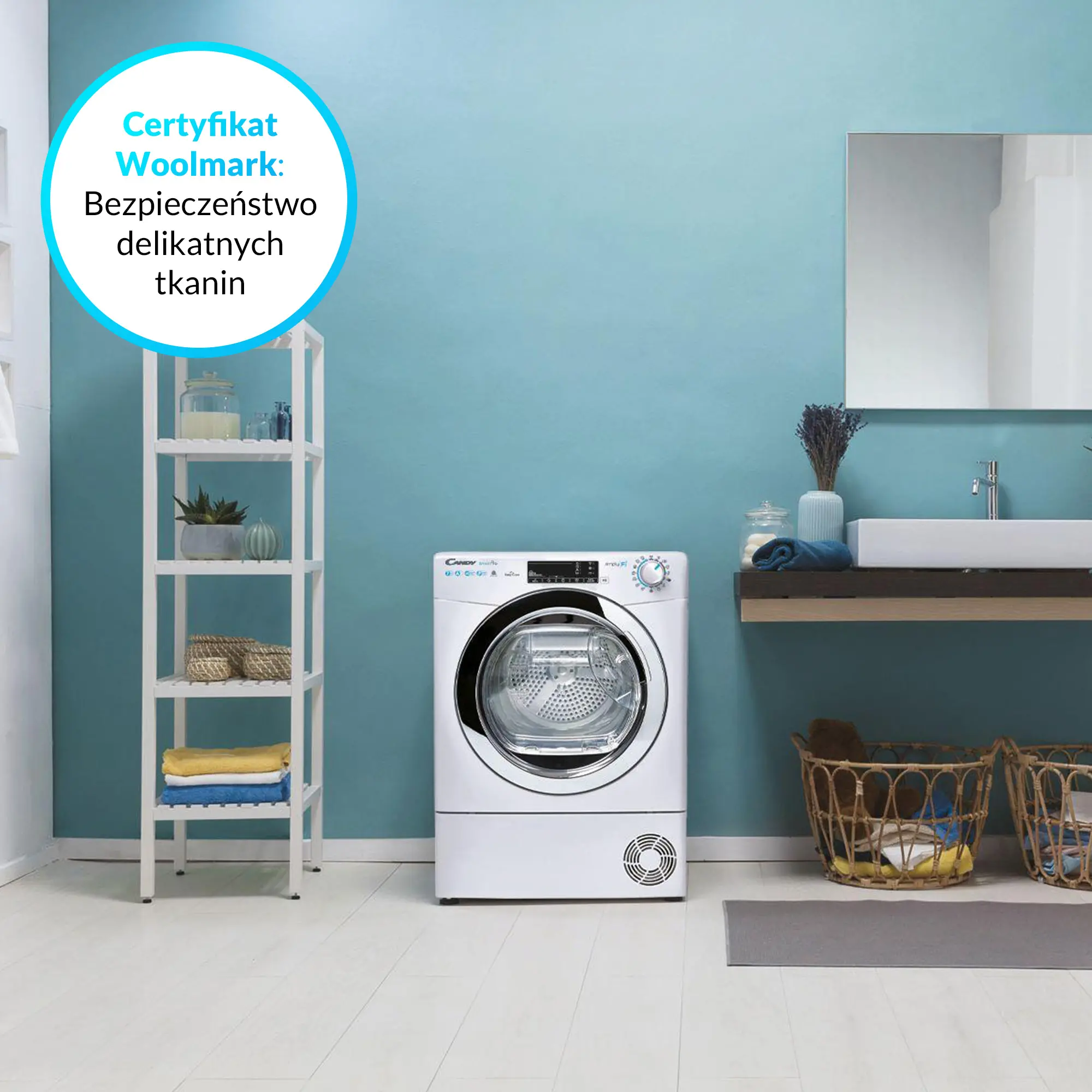 Suszarka Candy Smart Pro CSO4 H7A1TCEX-S Slim 46,5cm 7kg Zdalne sterowanie