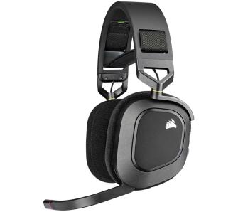 Słuchawki bezprzewodowe z mikrofonem Corsair HS80 RGB Wireless Carbon Nauszne Czarno-srebrny