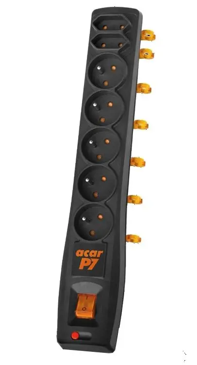 Listwa Acar P7 7 gniazd 3m Czarny
