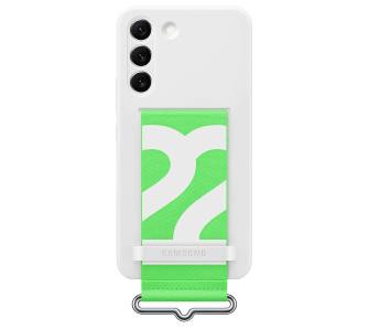 Etui Samsung Silicone Cover With Strap do Galaxy S22 Biały