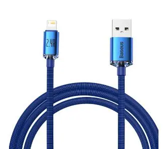 Kabel Baseus USB do Lightning Crystal 2,4A 2m Niebieski
