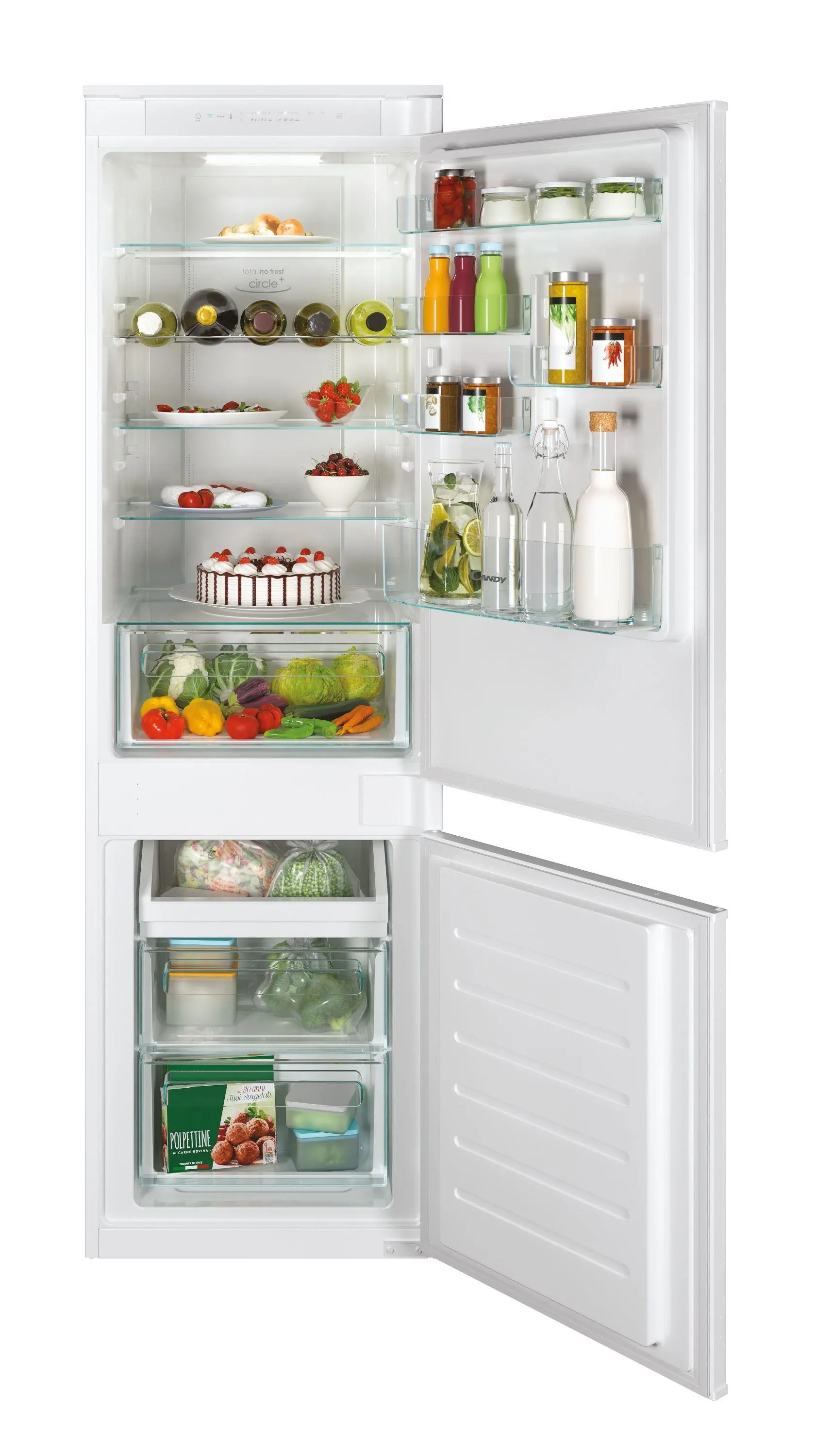 Lodówka Candy CBT3518FW Pełny No Frost 177,2cm Szuflada z kontrolą wilgotności