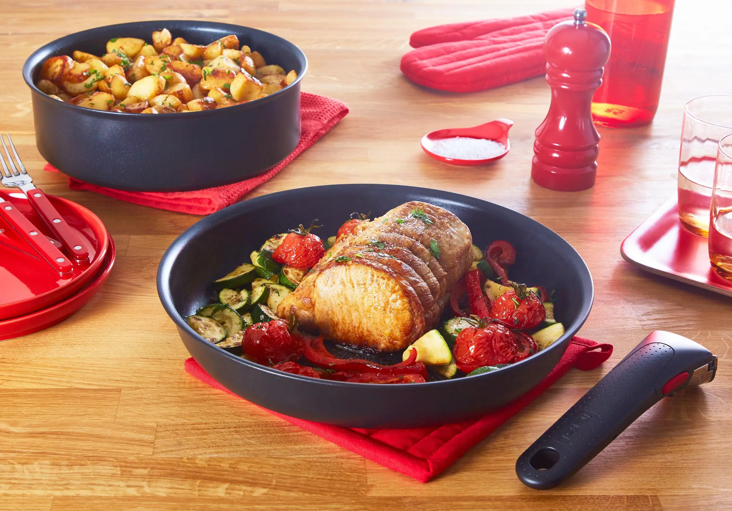 Zestaw patelni Tefal Ingenio Unlimited L7638942 Indukcja Tytanowa 24cm, 28cm