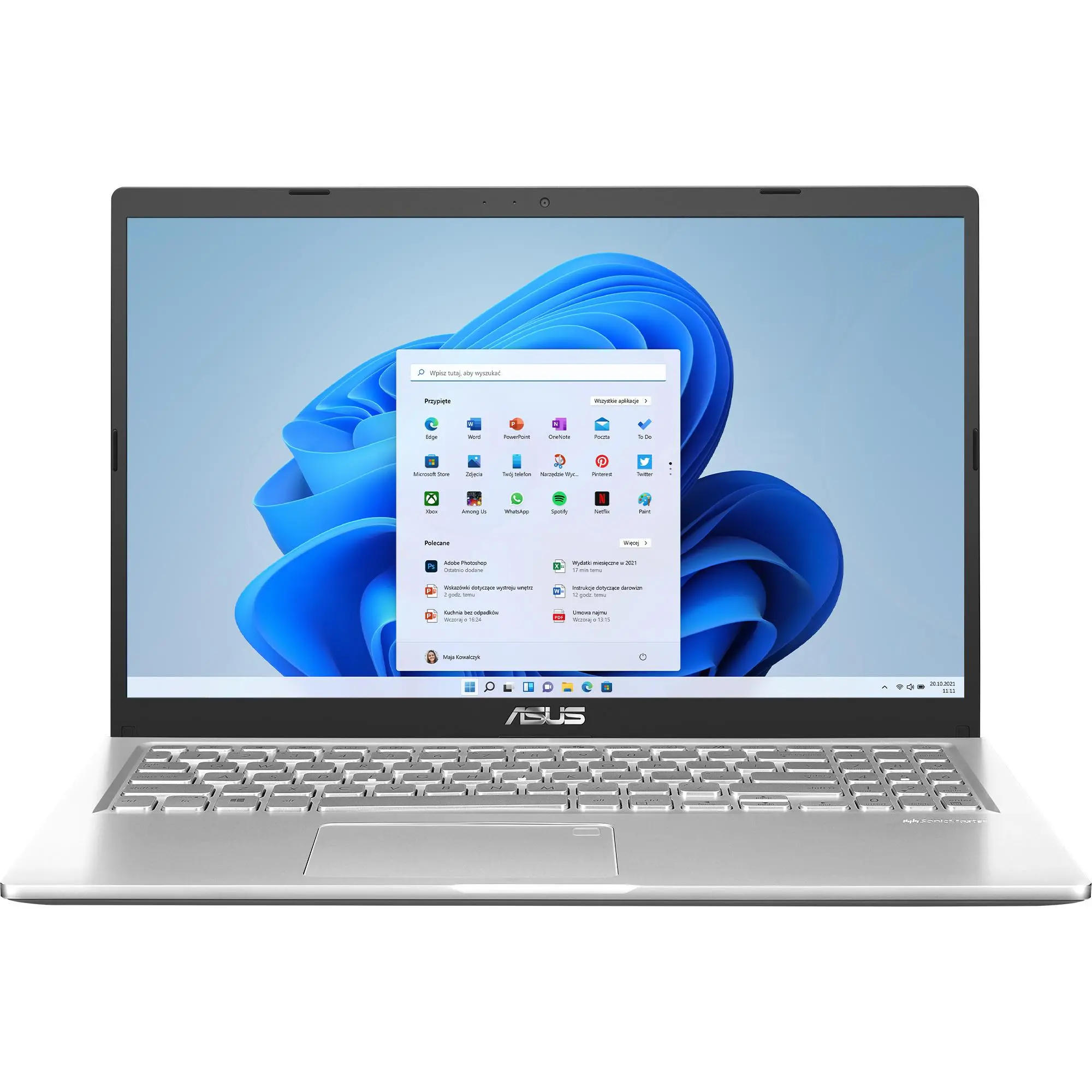 Laptop ASUS X515JA-BQ2625W 15,6" i3-1005G1 8GB RAM 256GB Dysk SSD Win11S Srebrny