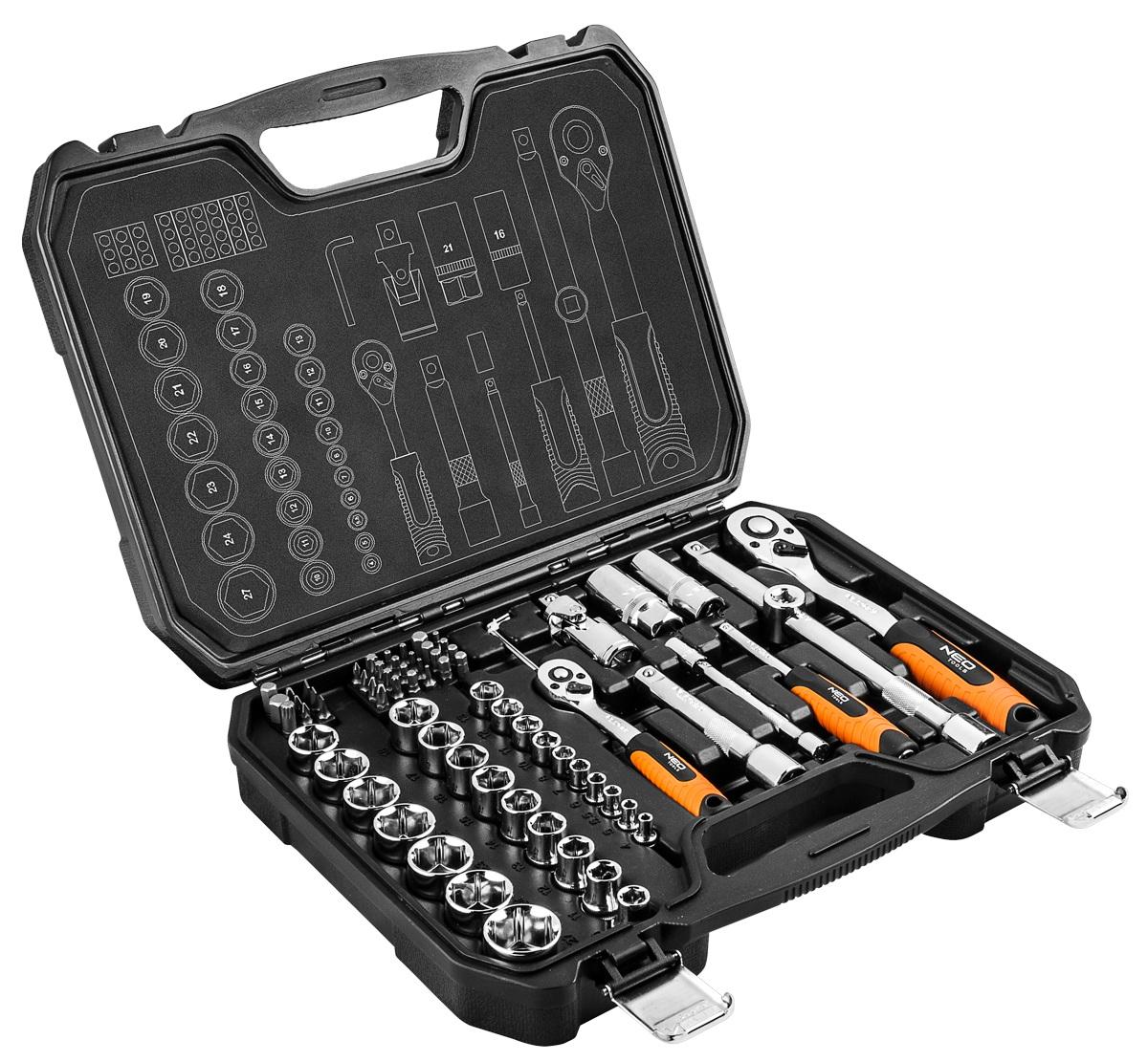 NEO Tools 08-673 1/2", 1/4" 73 szt.