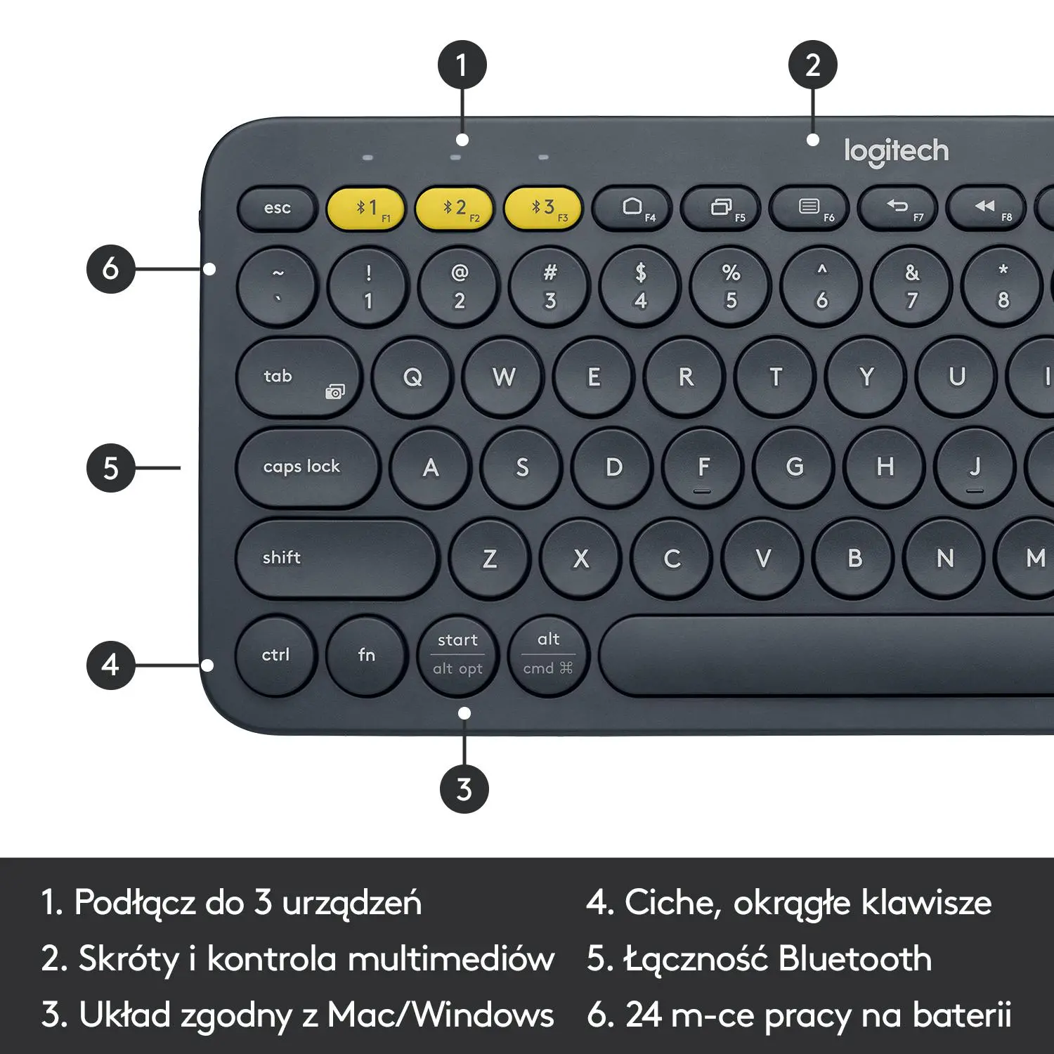 Klawiatura Logitech K380 Szary