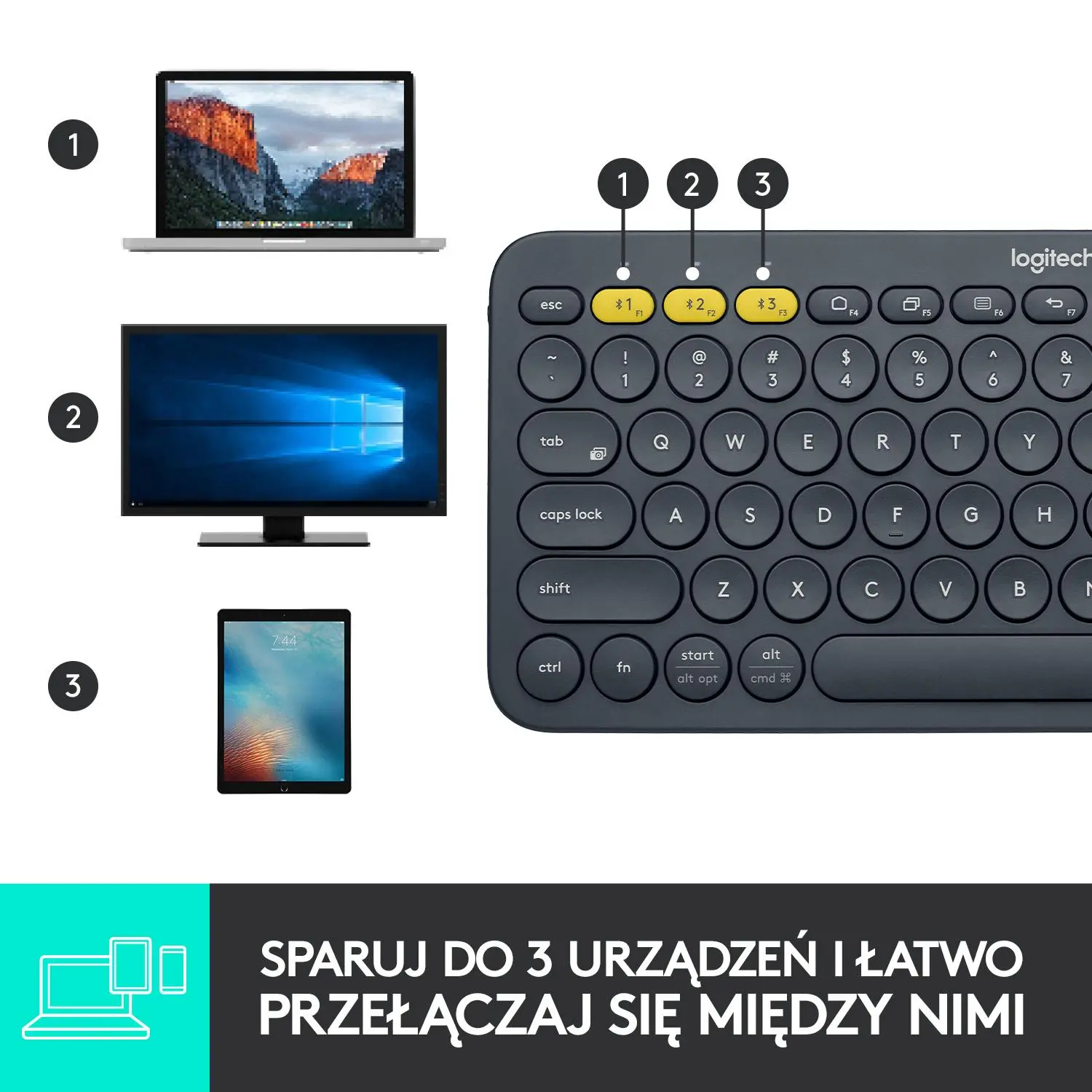 Klawiatura Logitech K380 Szary