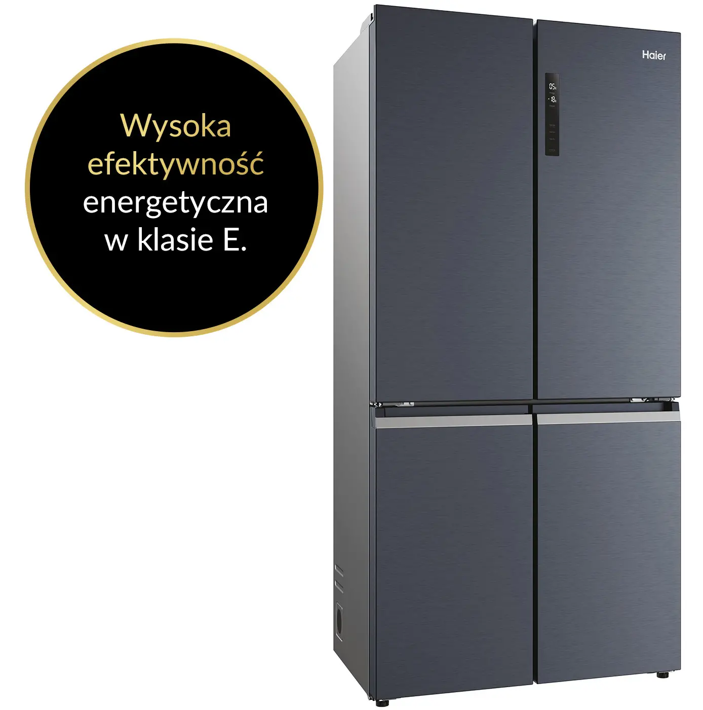 Lodówka Haier Seria 5 HCR5919ENMB Pełny No Frost 190cm Szuflada z kontrolą wilgotności Grafitowy