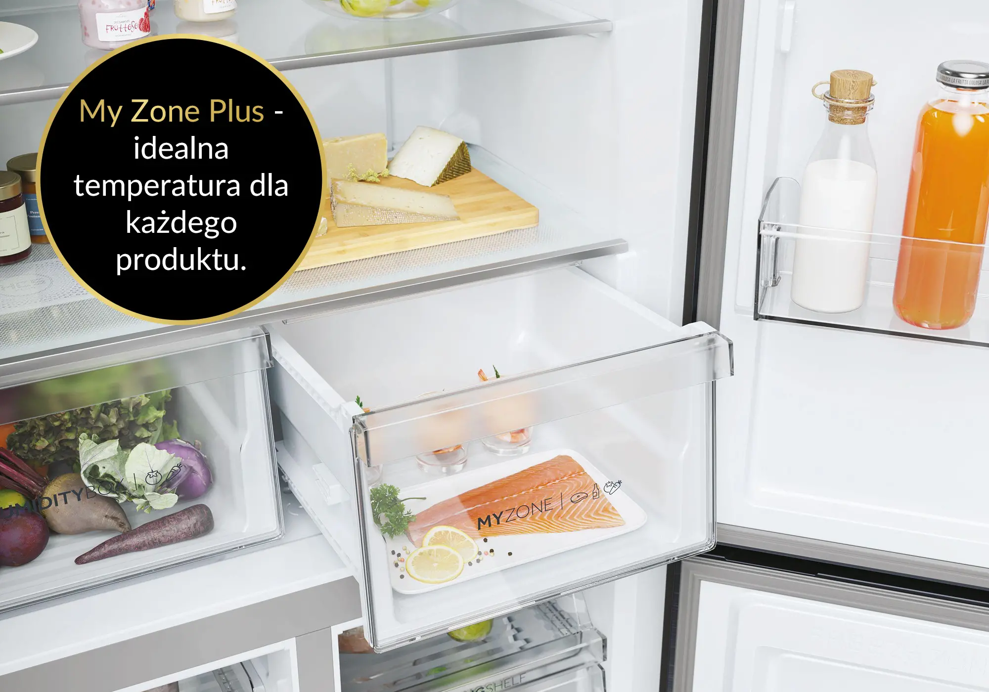 Lodówka Haier Seria 5 HCR5919ENMB Pełny No Frost 190cm Szuflada z kontrolą wilgotności Grafitowy