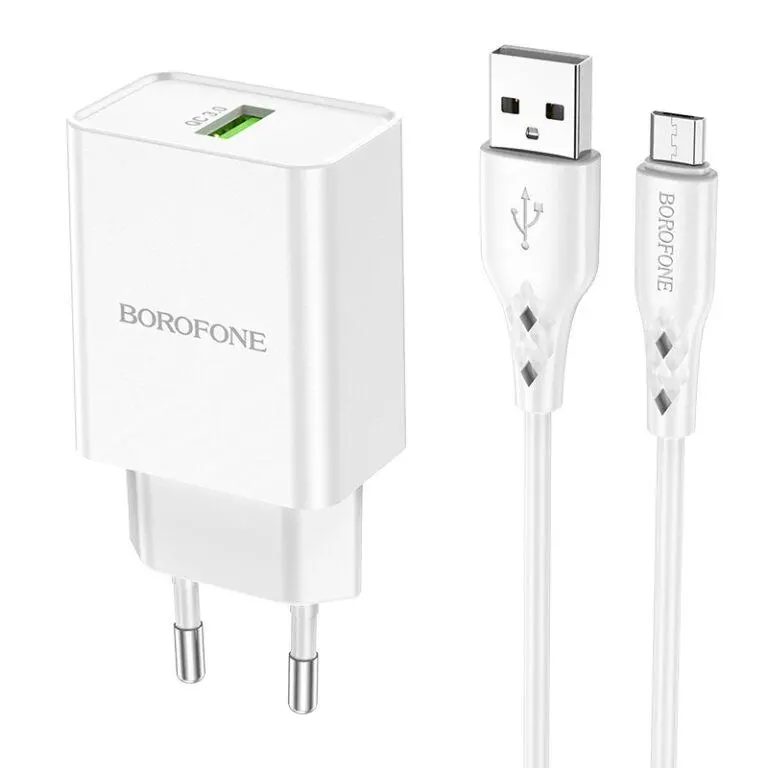 Ładowarka sieciowa Borofone BN5 Sunlight USB QC 3.0 18W + kabel microUSB