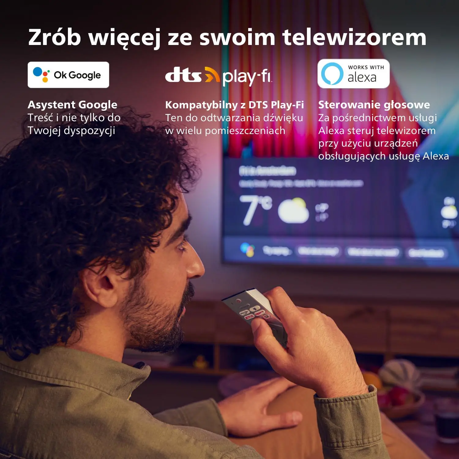 Telewizor Philips The One 65PUS8807/12 65" LED 4K 120Hz Android TV Ambilight Dolby Vision Dolby Atmos HDMI 2.1 DVB-T2