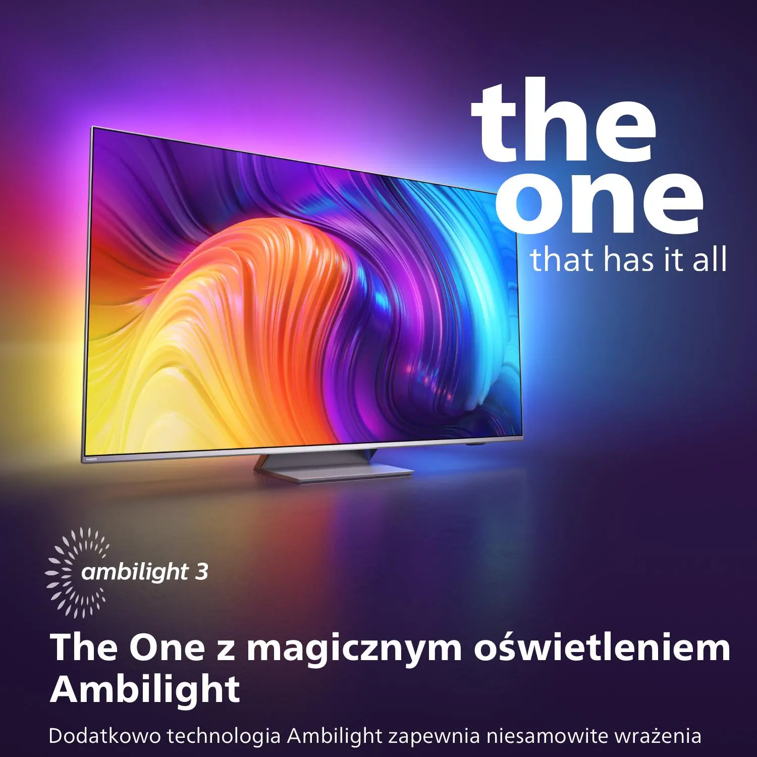 Telewizor Philips The One 65PUS8807/12 65" LED 4K 120Hz Android TV Ambilight Dolby Vision Dolby Atmos HDMI 2.1 DVB-T2