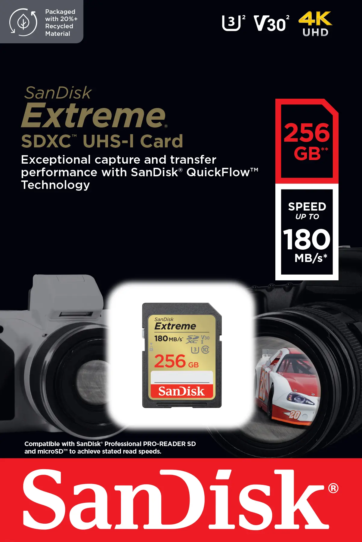 Karta pamięci SanDisk SDXC 256GB Extreme 180/130MB/s