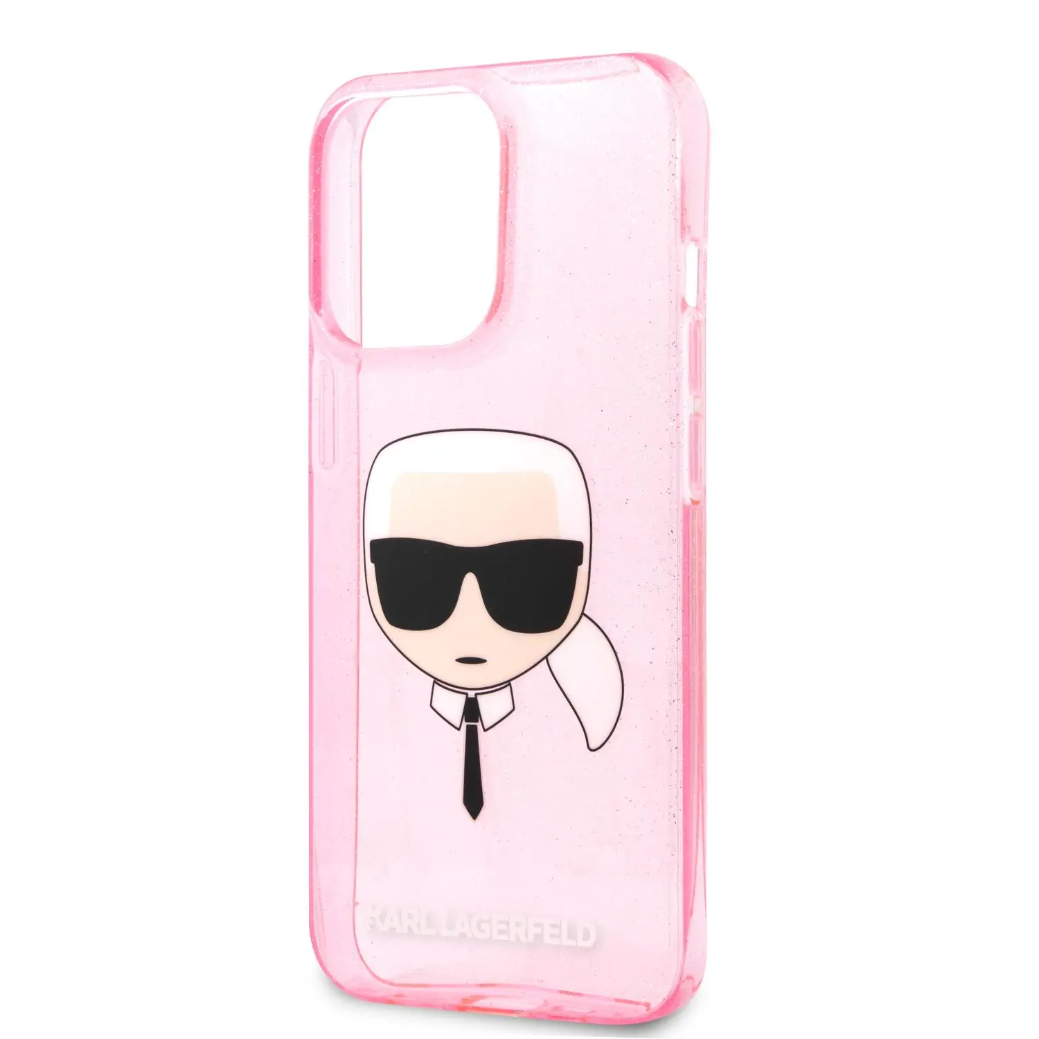 Etui Karl Lagerfeld Glitter Karl`s Head KLHCP13XKHTUGLP iPhone 13 Pro Max Różowy