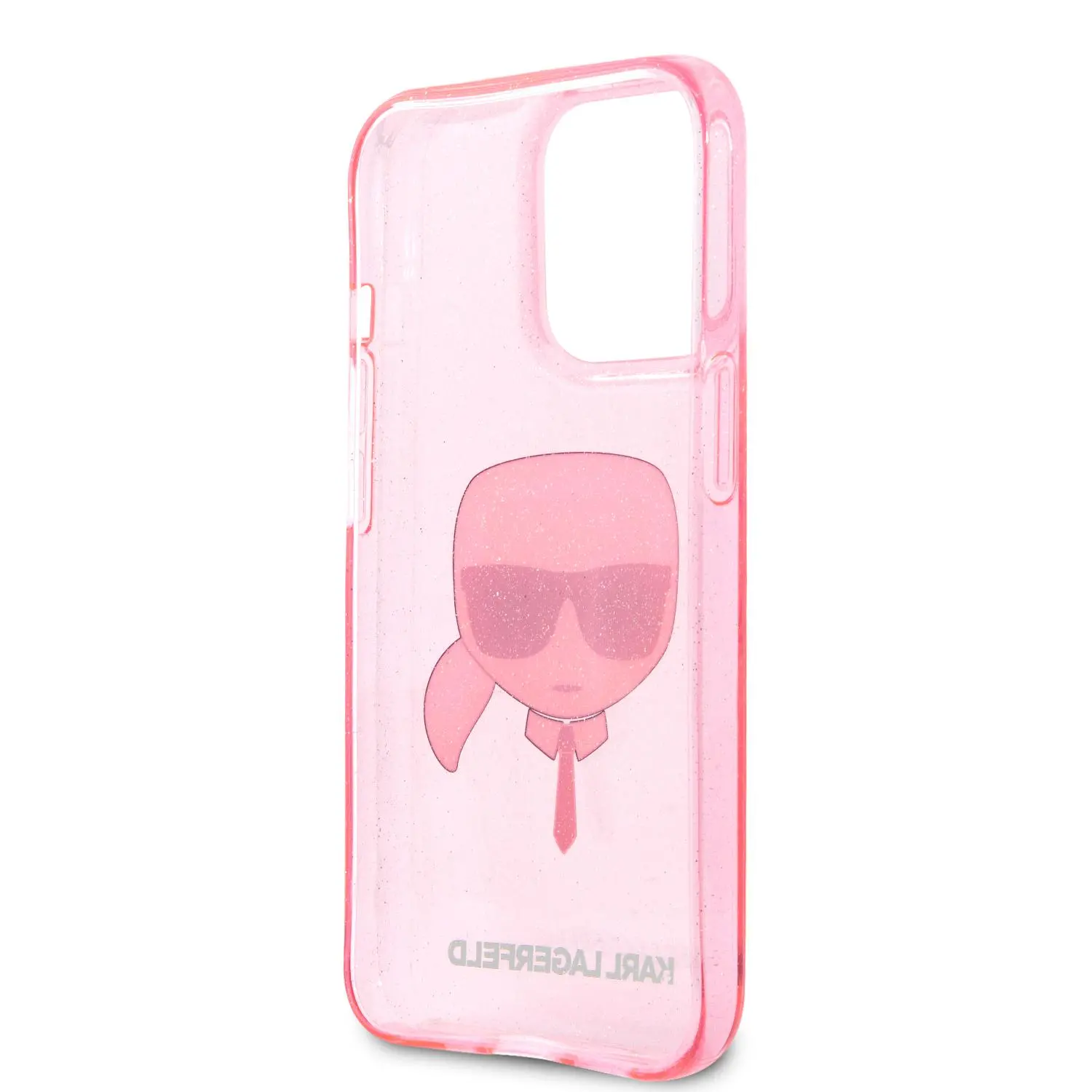 Etui Karl Lagerfeld Glitter Karl`s Head KLHCP13XKHTUGLP iPhone 13 Pro Max Różowy