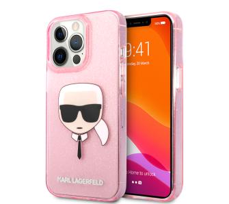 Etui Karl Lagerfeld Glitter Karl`s Head KLHCP13XKHTUGLP iPhone 13 Pro Max Różowy