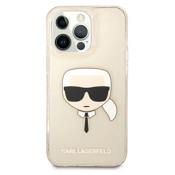 Etui Karl Lagerfeld Glitter Karl`s Head KLHCP13LKHTUGLGO do iPhone 13 Pro /13