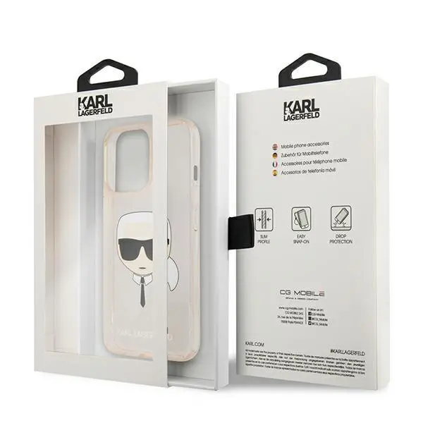 Etui Karl Lagerfeld Glitter Karl`s Head KLHCP13LKHTUGLGO do iPhone 13 Pro /13