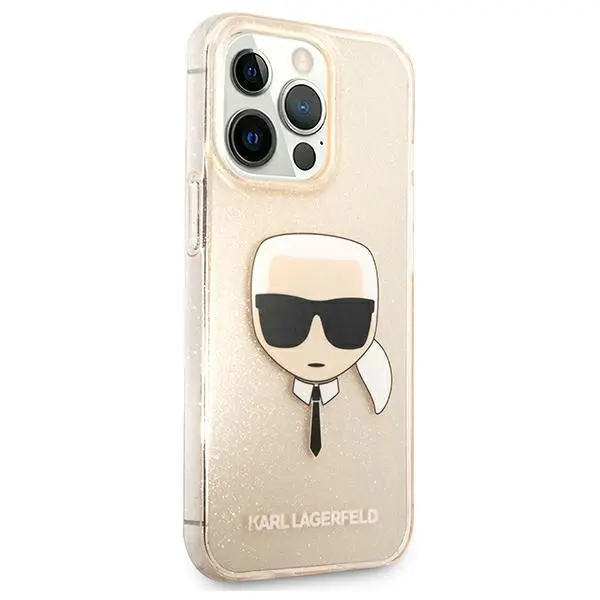 Etui Karl Lagerfeld Glitter Karl`s Head KLHCP13LKHTUGLGO do iPhone 13 Pro /13