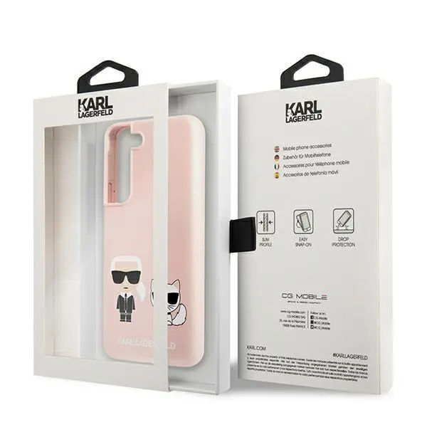 Etui Karl Lagerfeld Silicone Ikonik Karl & Choupette KLHCS22MSSKCI do Samsung Galaxy S22+