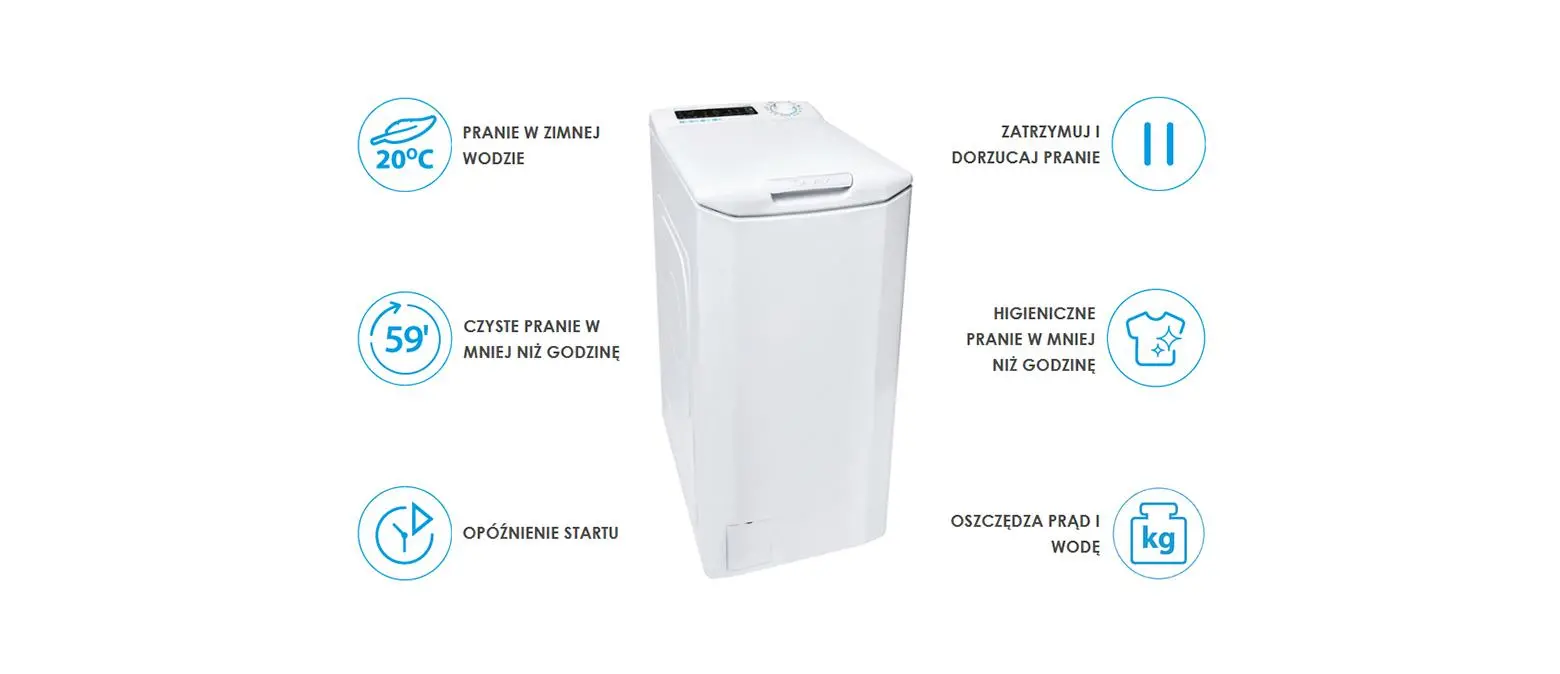 Pralka Candy Smart Inverter CSTG 26TME/1-S 6kg 1200obr/min